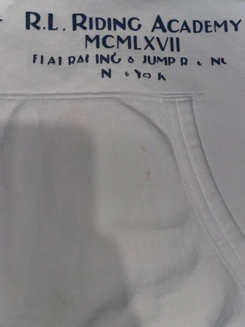 Polo Ralph Lauren White Equestrian Riding Academy Print Fleece Pullover Hoodie L